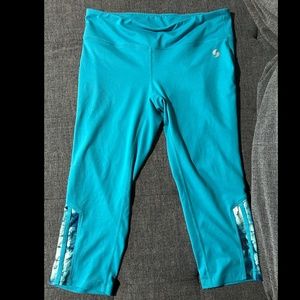 SOFFE Blue Workout Legging, Women’s L, low-rise